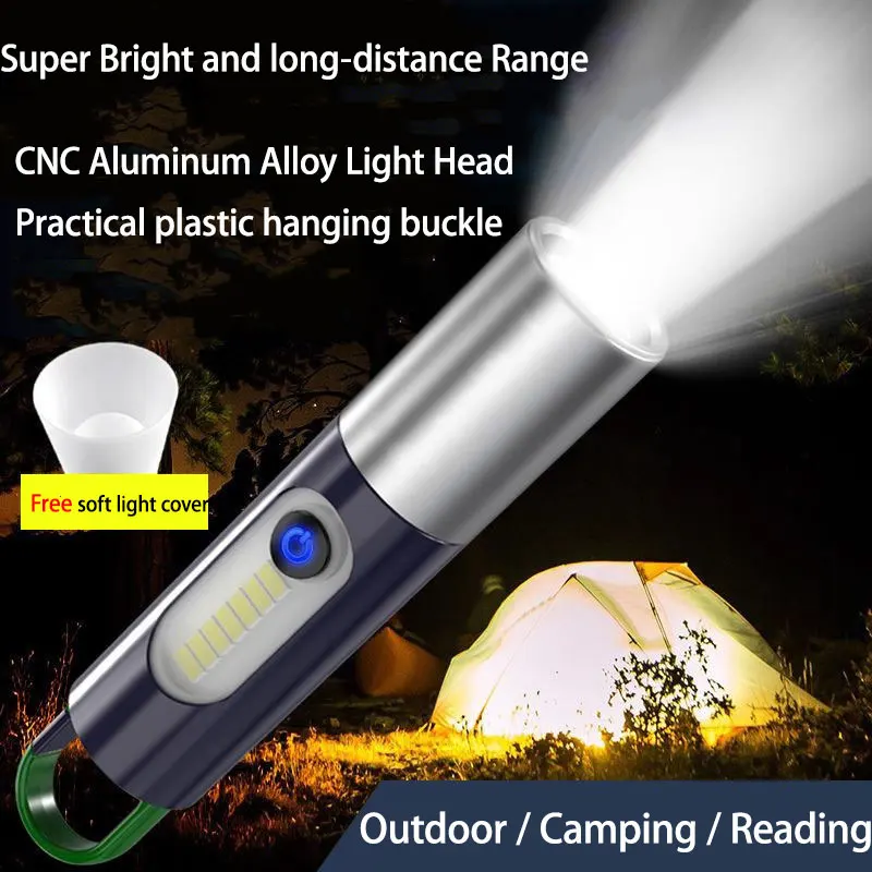 Outdoor Camping Trolley - Strong Light Zoom LED Flashlight P50/White