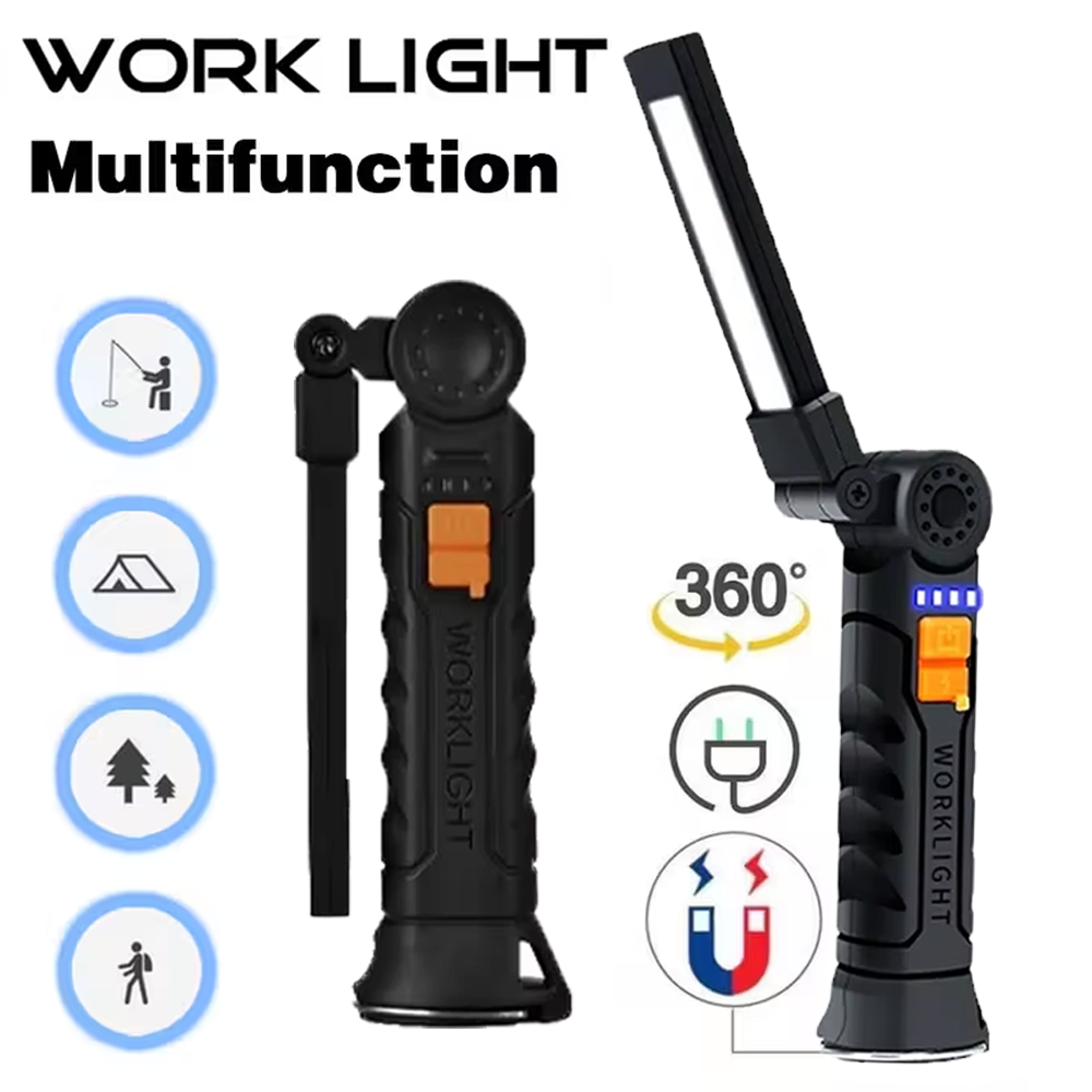 Outdoor Camping Light Portable - Portable COB LED Flashlight USB Rechargeable