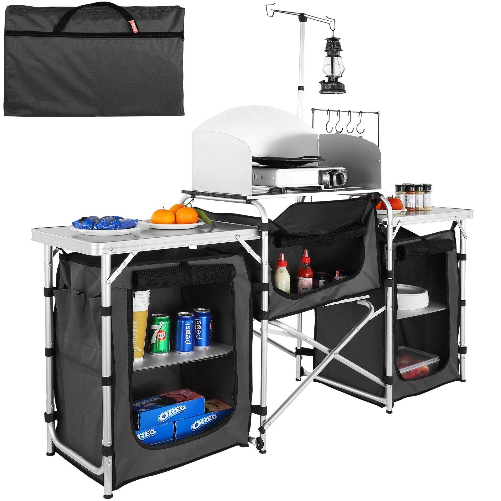 Outdoor Camping Kitchen Setup - 【Father's Day Gifts】VEVOR Folding Aluminum Camping