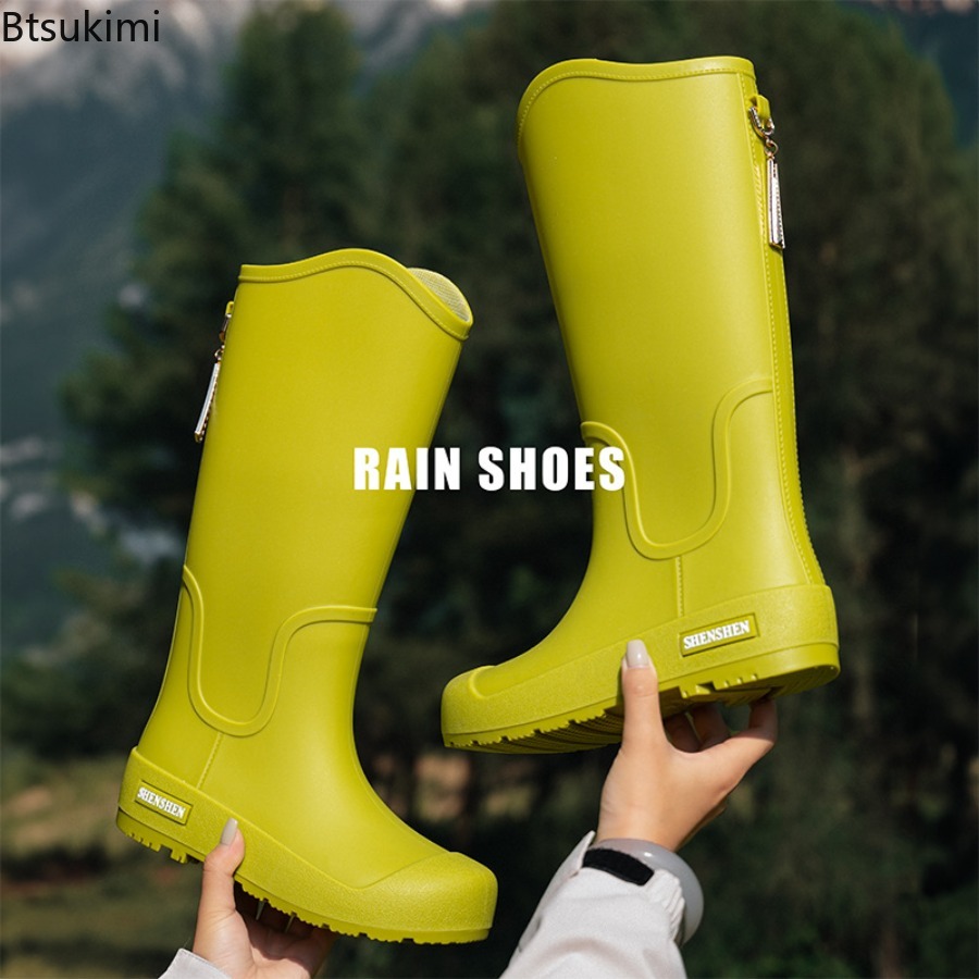 Outdoor Camping Youtube - New Women's Rain Shoes Waterproof High-tube