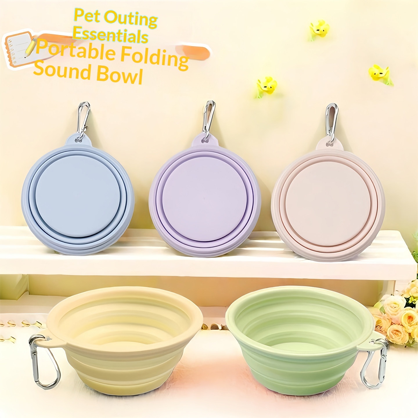 Collapsible Water Bottle - Silicone Dog Food Water Bowl Collapsible