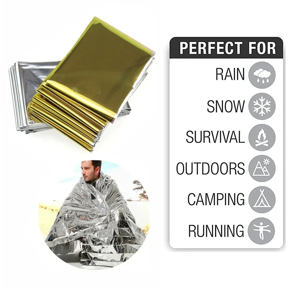 Outdoor Camping Mat Waterproof - 5Pcs Emergency Thermal Blanket Folding Waterproof