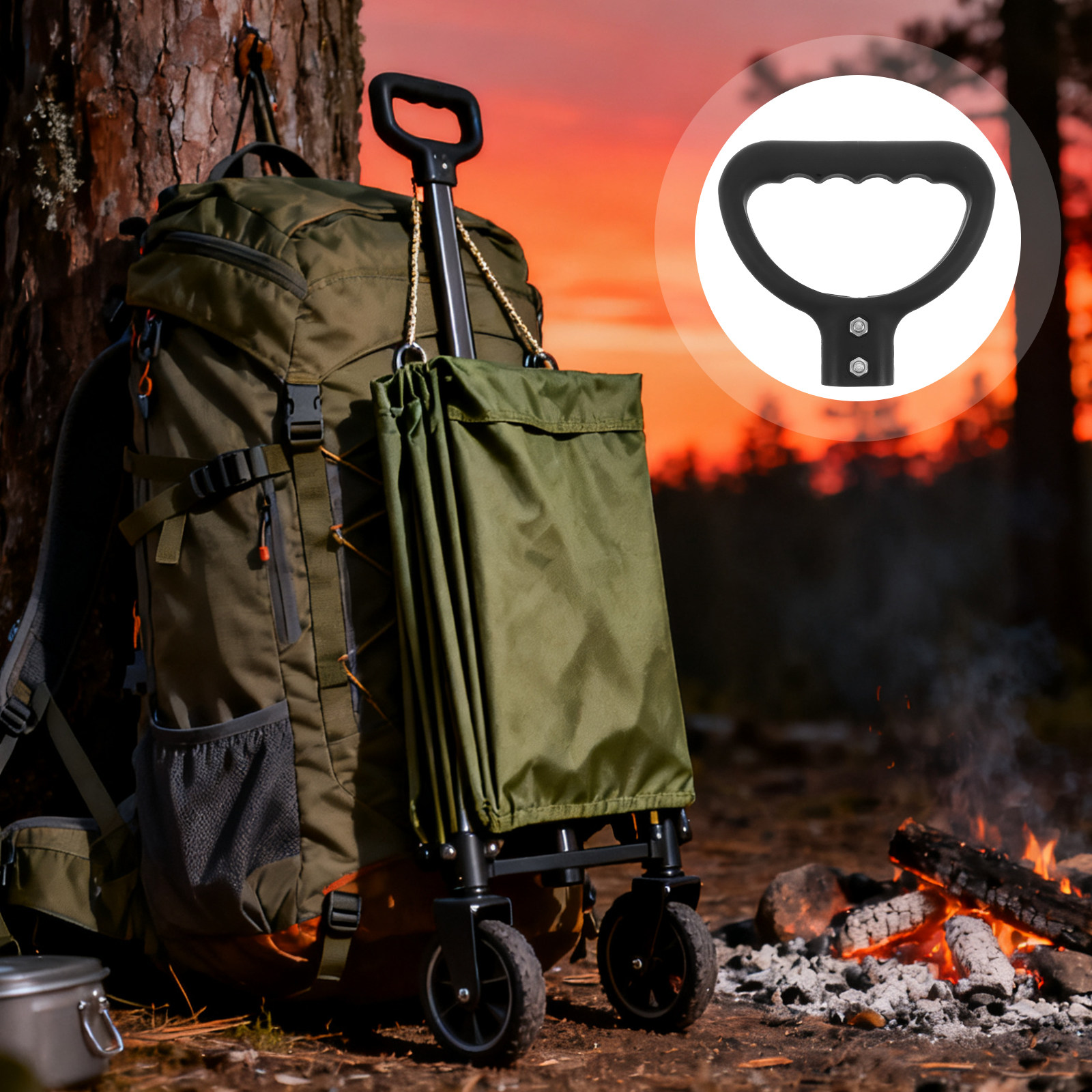 Outdoor Camping Wagon - Folding Camping Wagon Handle Bar Replacement