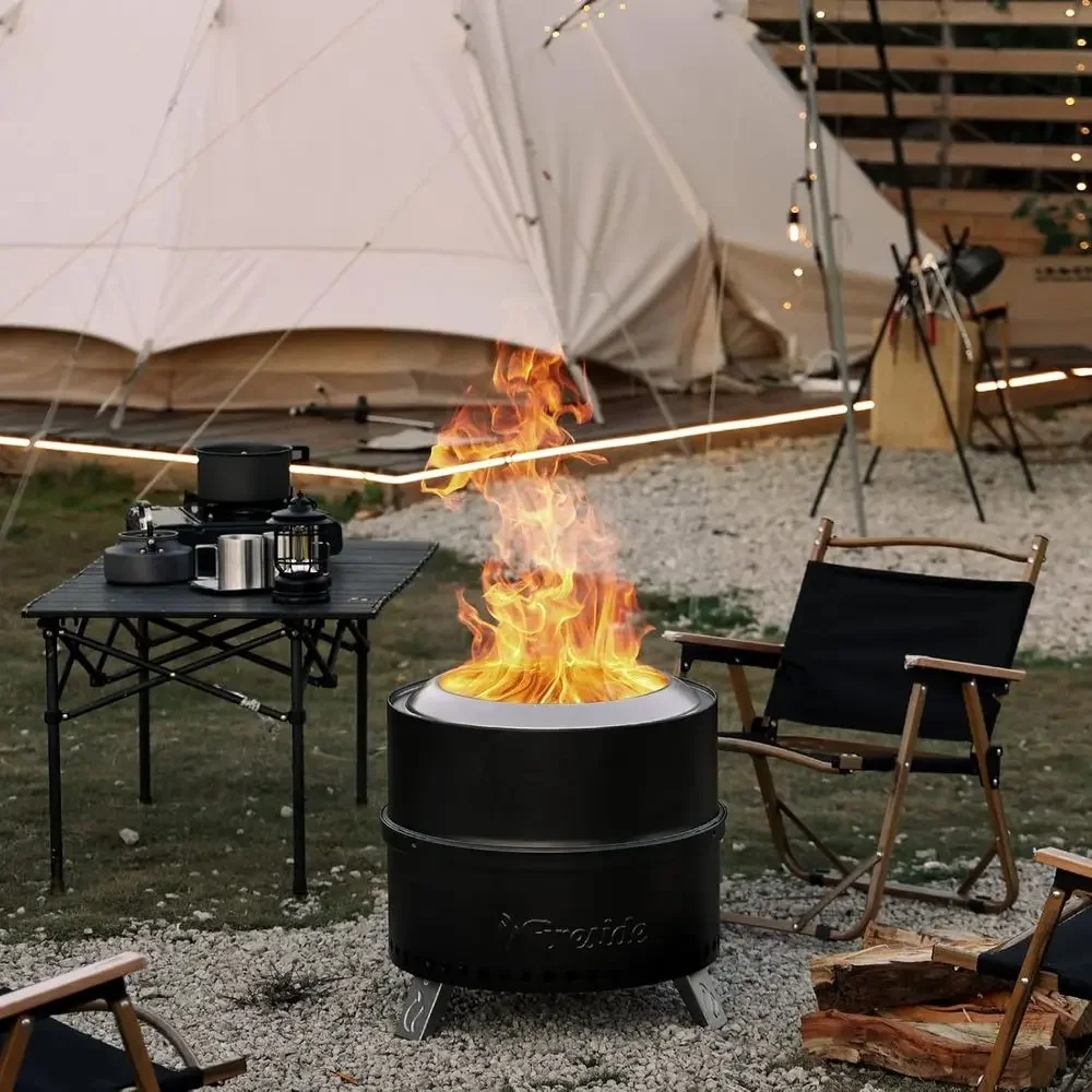 19 Inch Portable Outdoor Wood  - đánh giá và giá Outdoor Camping Wood Burning Stove