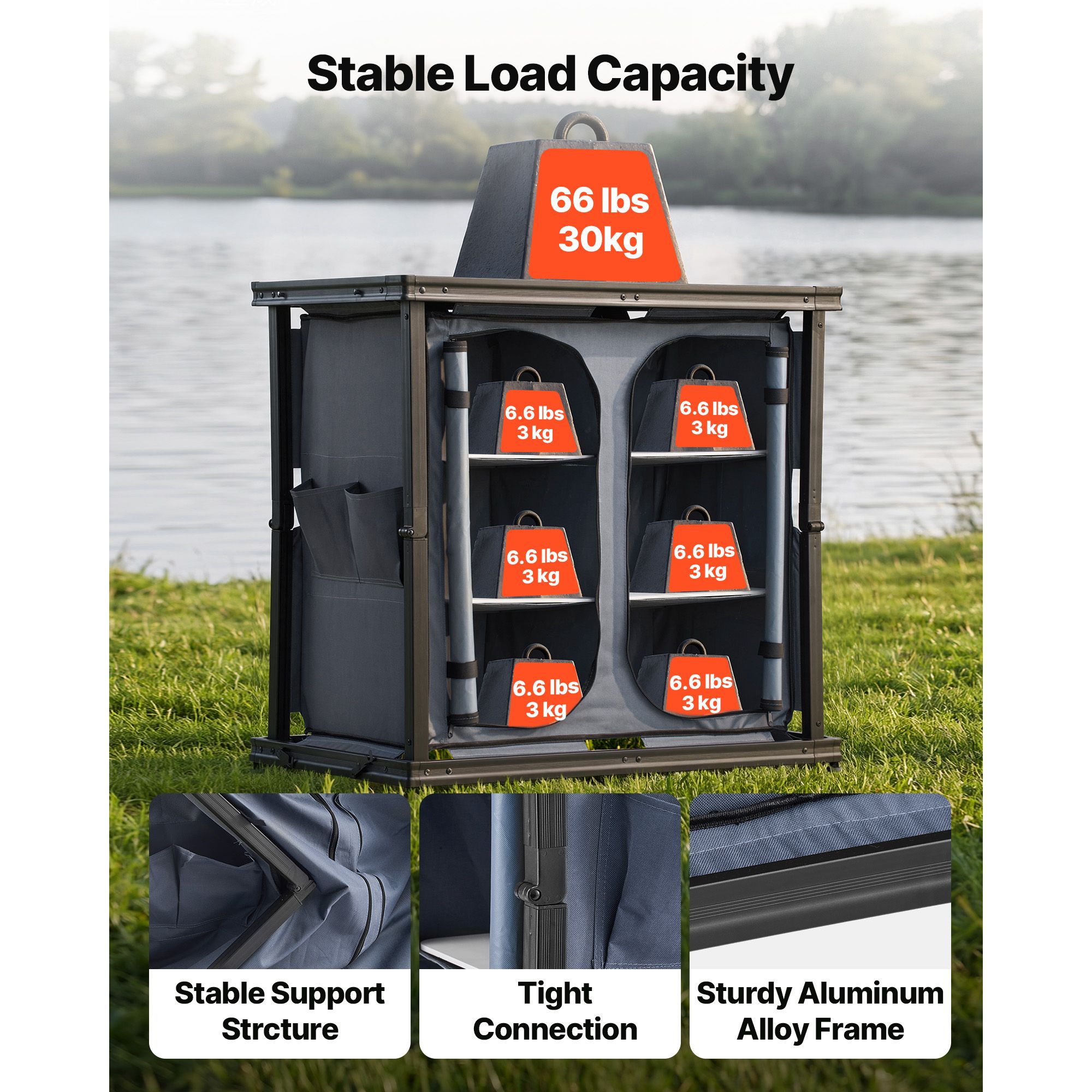 Folding Camping Storage Cabine - đánh giá và giá Outdoor Camping Kitchen Setup