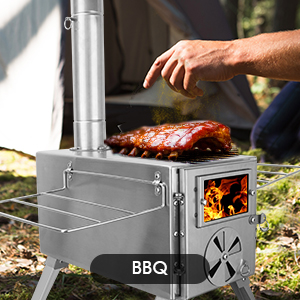 Camping wood stove stainless s - đánh giá và giá Outdoor Camping Wood Burning Stove