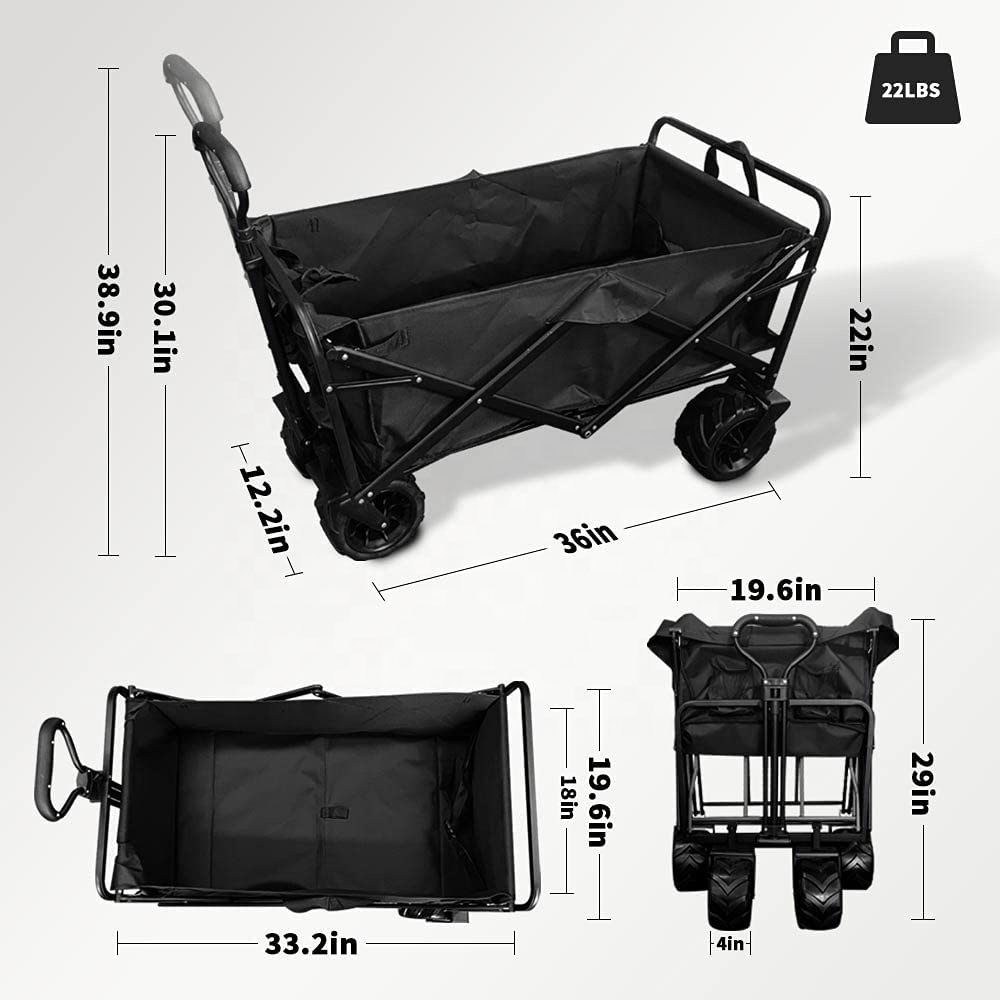 New Large Capacity Big Wheels  - đánh giá và giá Outdoor Camping Wagon