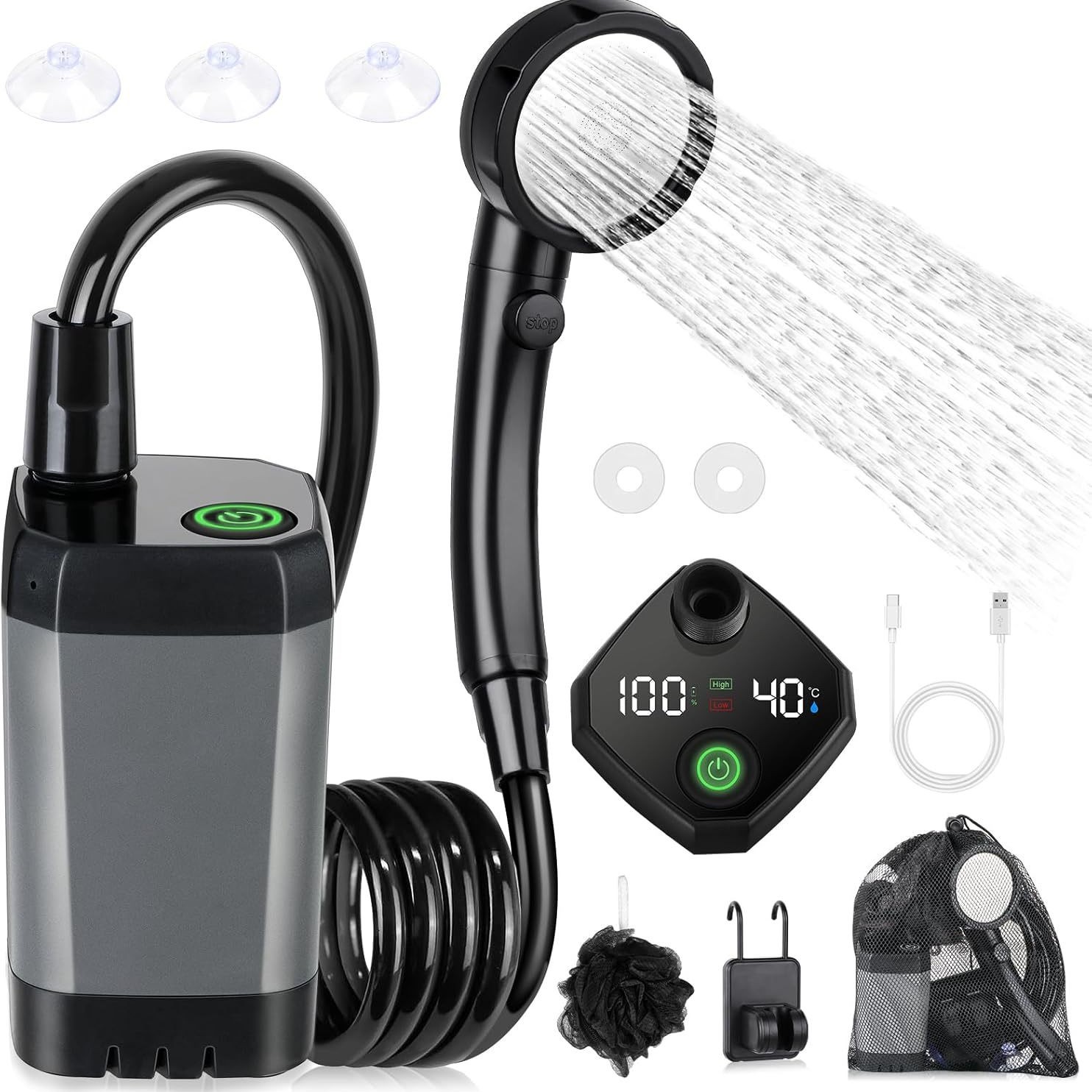 Portable Self-Priming Electric - đánh giá và giá Outdoor Camping Showers
