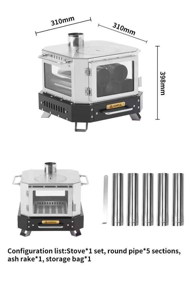 HOMFUL Portable Firewood Stove - đánh giá và giá Outdoor Camping Wood Burning Stove