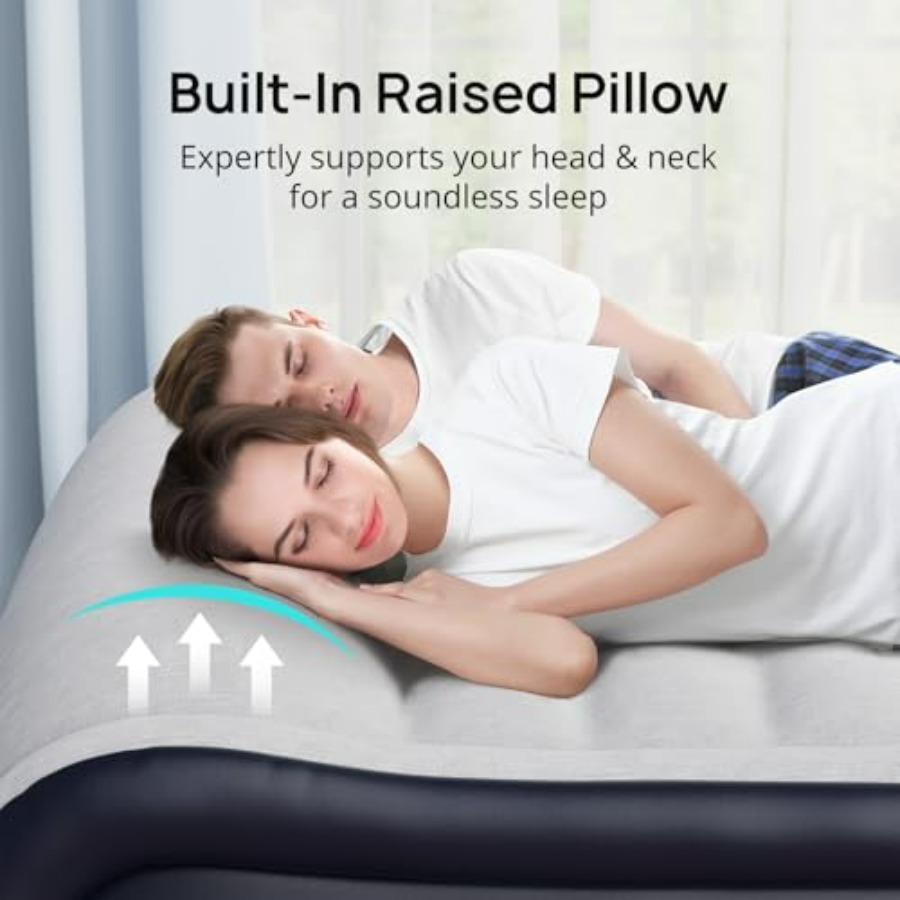 Queen Air Mattress with Built- - đánh giá và giá Outdoor Inflatable Camping Tent With Air Pump