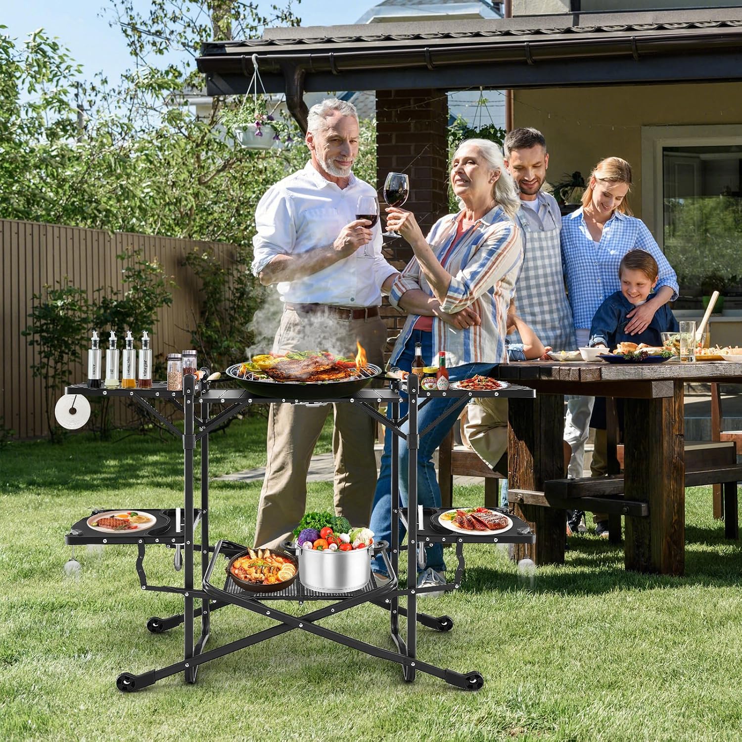 Portable Outdoor Folding Cooki - đánh giá và giá Outdoor Camping Kitchen Setup