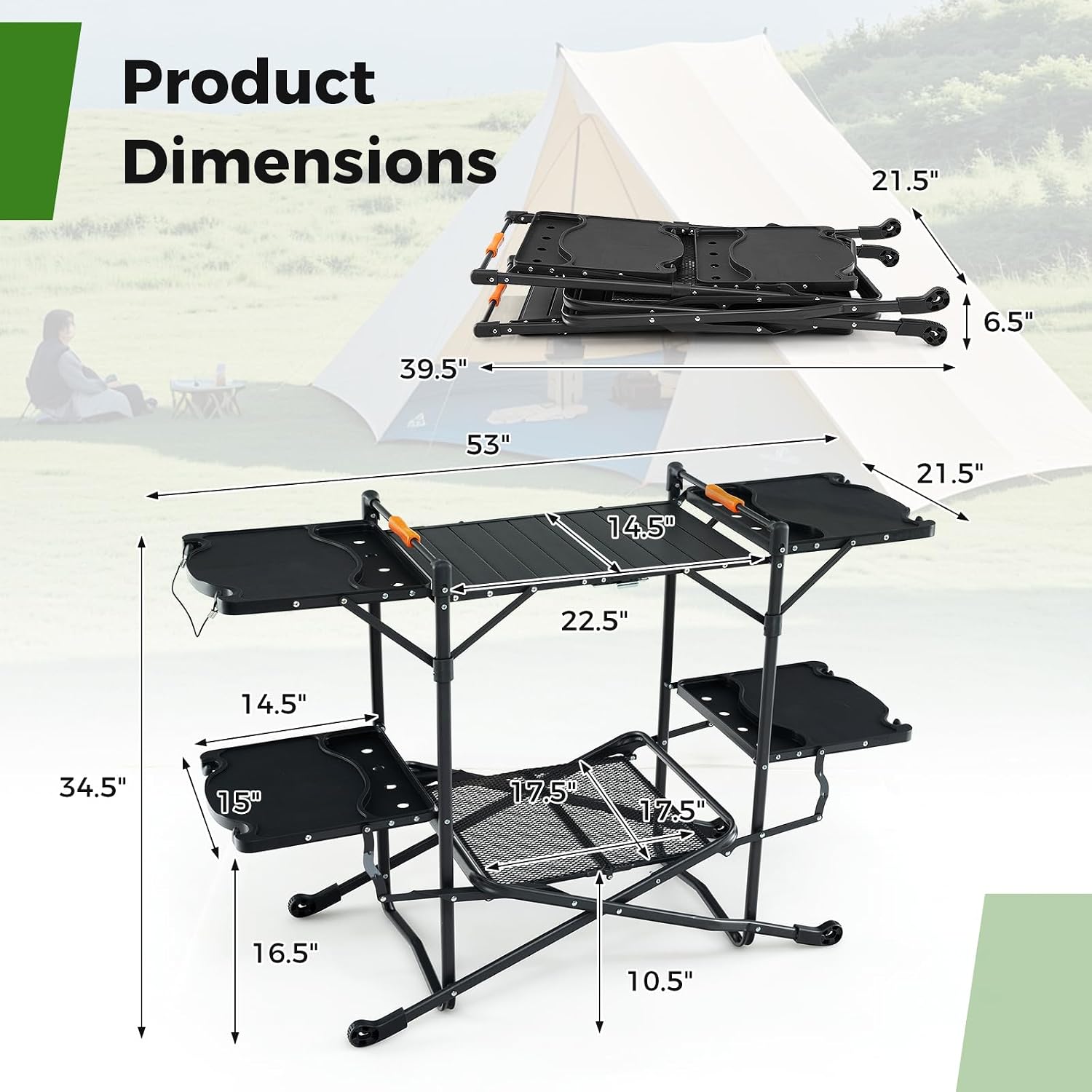 Portable Outdoor Folding Cooki - đánh giá và giá Outdoor Camping Kitchen Setup