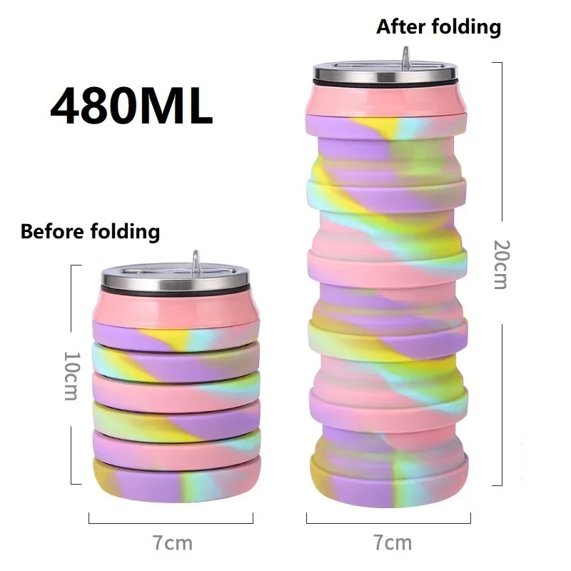 480ML Retractable Silicone Wat - đánh giá và giá Collapsible Water Bottle
