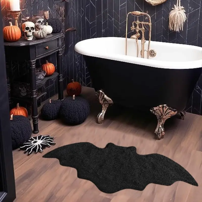 Black Halloween Bat Rug Non Sl - đánh giá và giá Outdoor Camping Kitchen Setup
