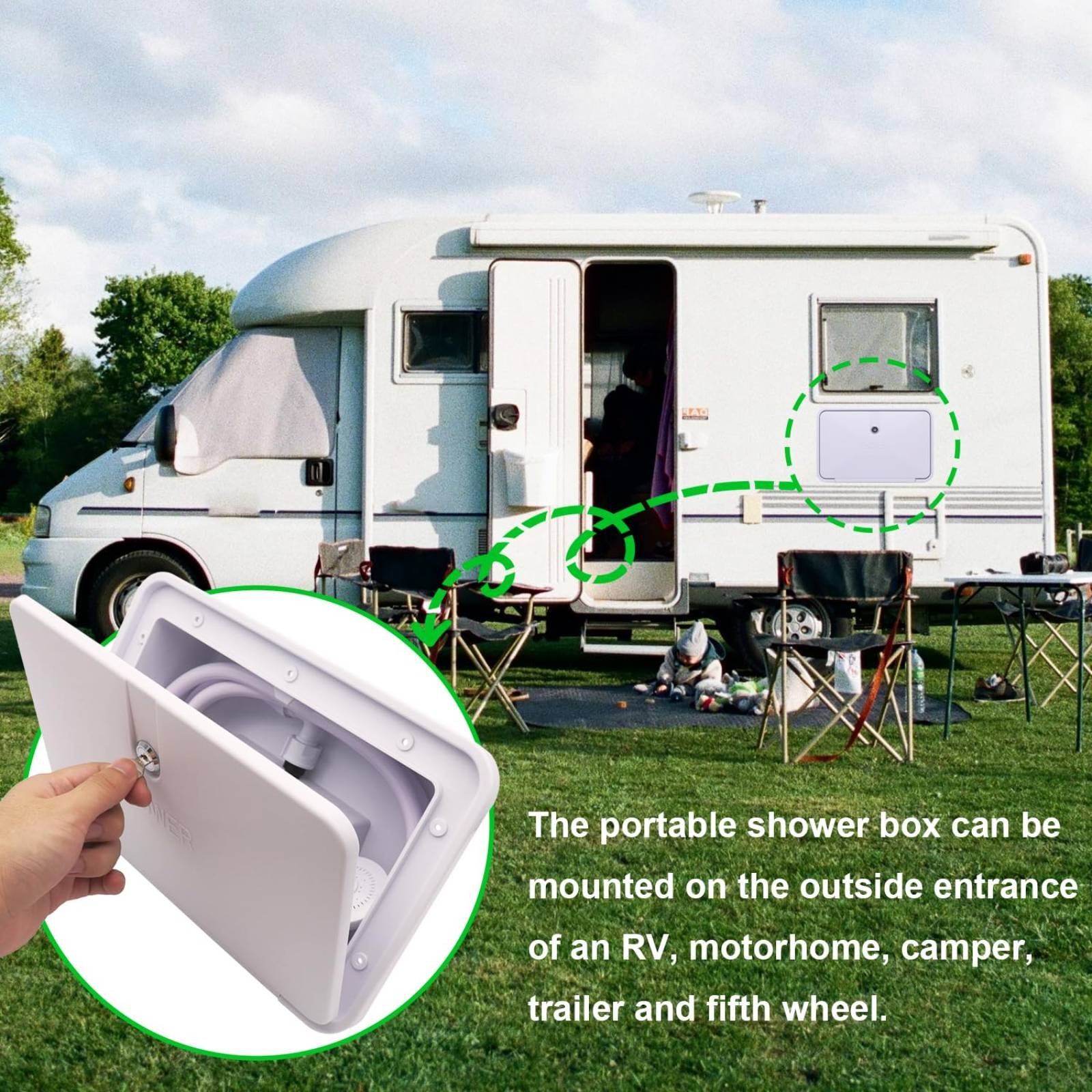 RV Exterior Shower Box Compact - đánh giá và giá Outdoor Camping Showers