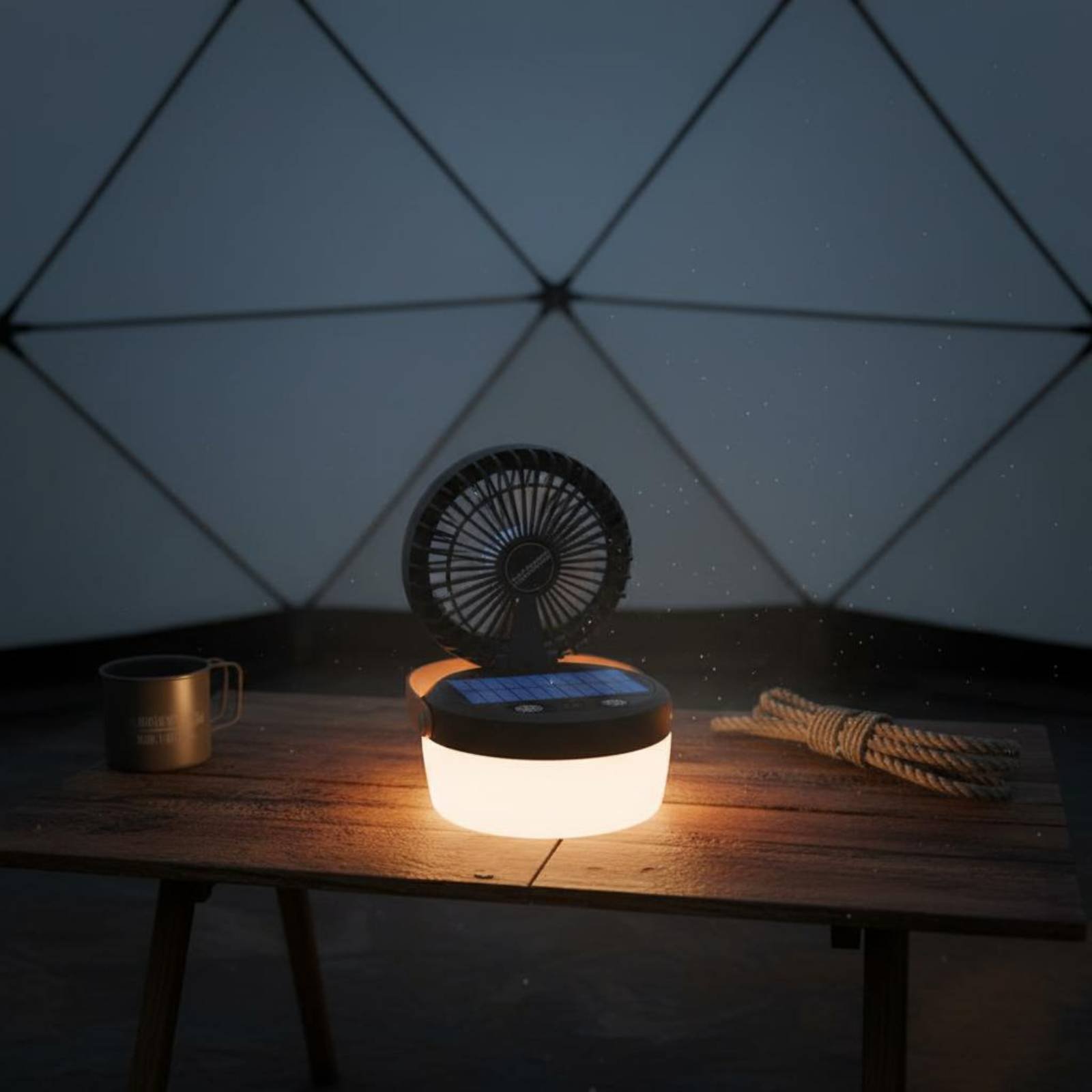 Solar Camping Fan Lantern Fold - đánh giá và giá Outdoor Camping Fan
