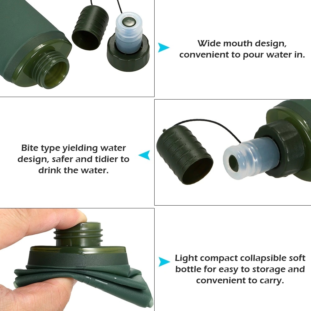 250ml 500ml Foldable Water Bag - đánh giá và giá Collapsible Water Bottle