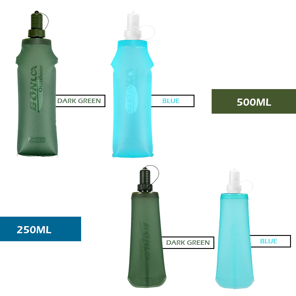 250ml 500ml Foldable Water Bag - đánh giá và giá Collapsible Water Bottle