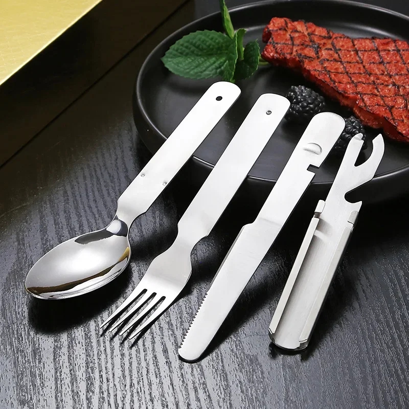Stainless Steel Tableware Set  - đánh giá và giá Outdoor Camping Knife