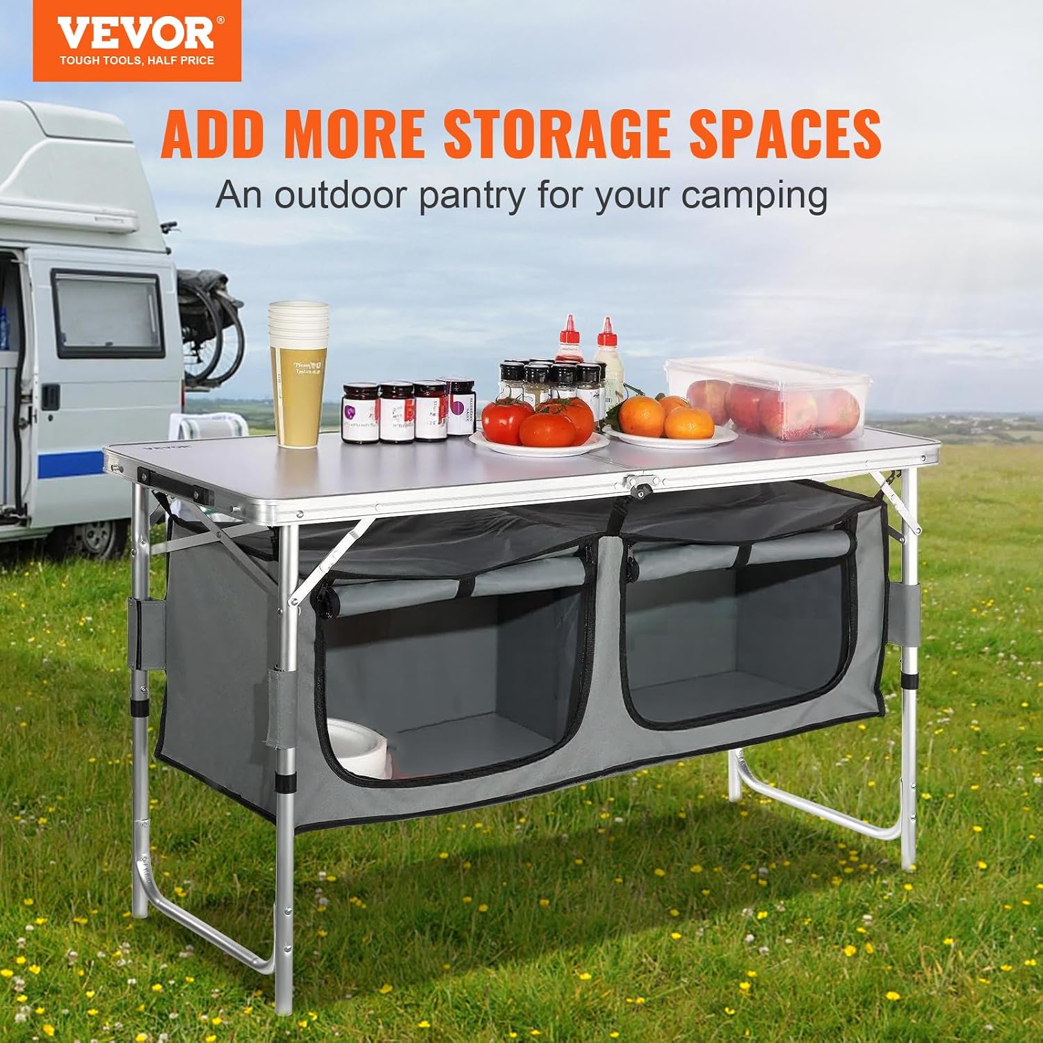 Camping Kitchen Station, 3 Adj - đánh giá và giá Outdoor Camping Kitchen Setup