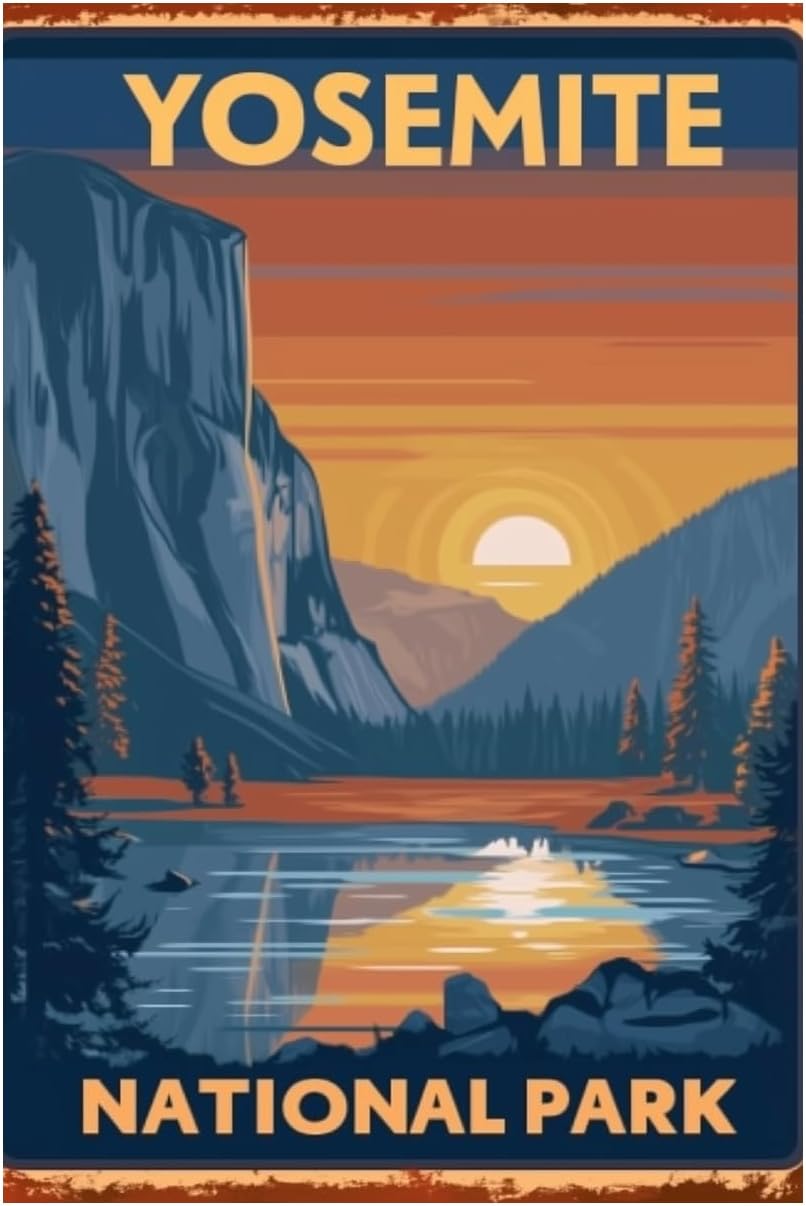Hiking-Camping Metal-Sign Wall - đánh giá và giá Outdoor Camping Yosemite